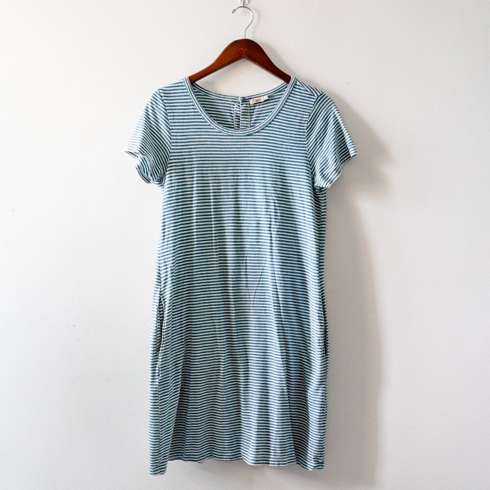 Faherty Women's Sanibel Dress Striped Button Down Back Nautical Pockets